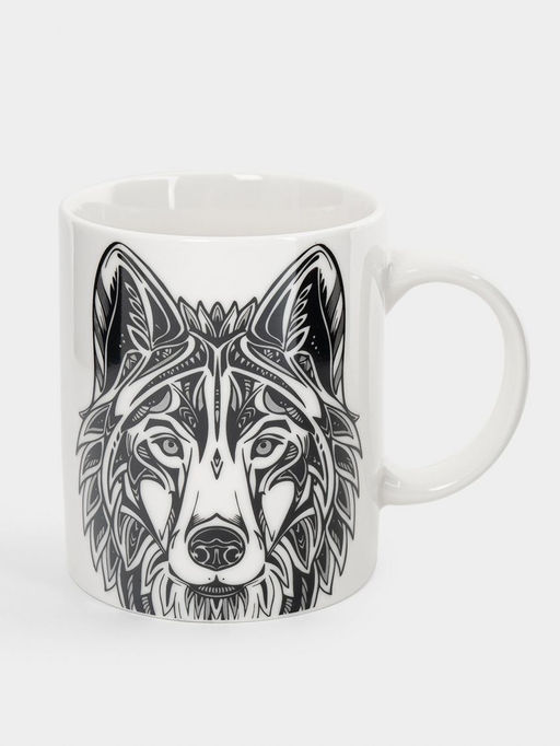 Кружка, 350 мл, фарфор N, бело-серебристая, Волк, Wild - Anna lafarg фото 3