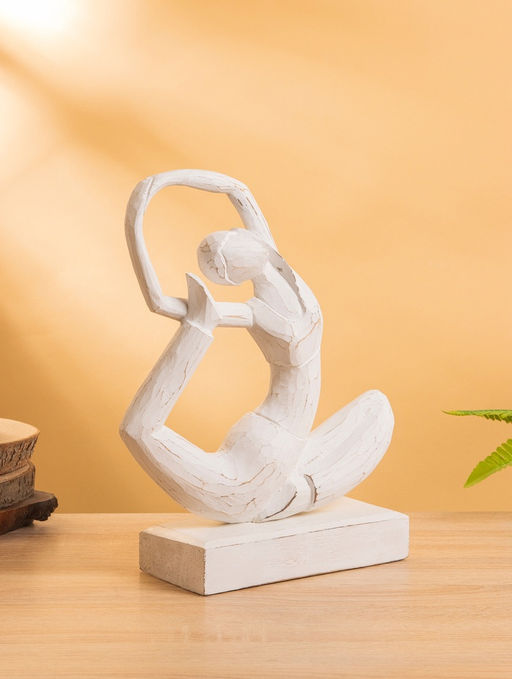 Сувенир «Йога», 25×10×35 см, дерево, белый