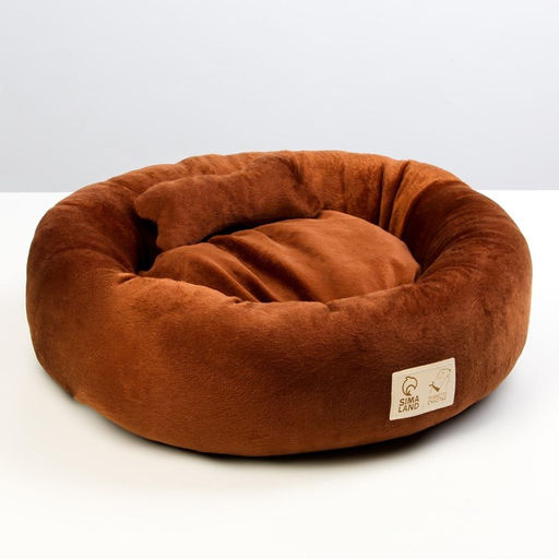 Лежанка с косточкой, 45х35х11 см, коричневая - Пушистое счастье фото 4