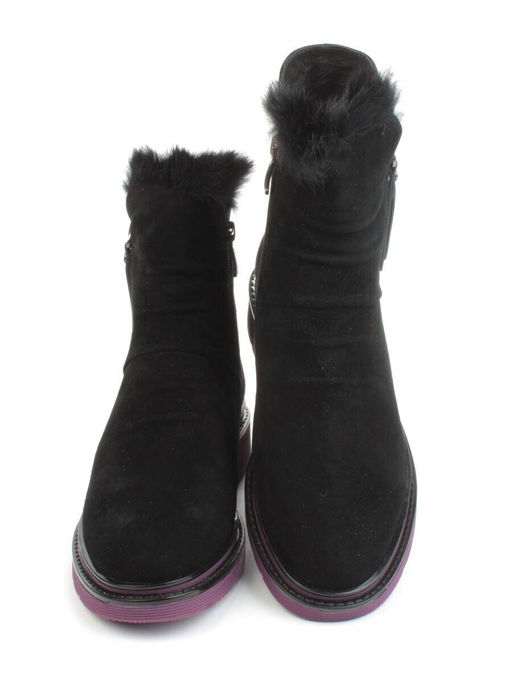 04-A3C1002-21B100M BLACK Ботинки зимние женские (натуральная замша, натуральная шерсть)