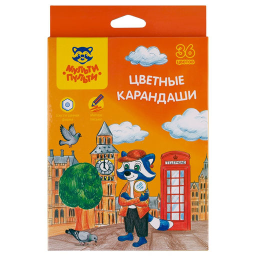 Карандаши Мульти-Пульти "Енот в Англии" 36цв. (СР_67800)