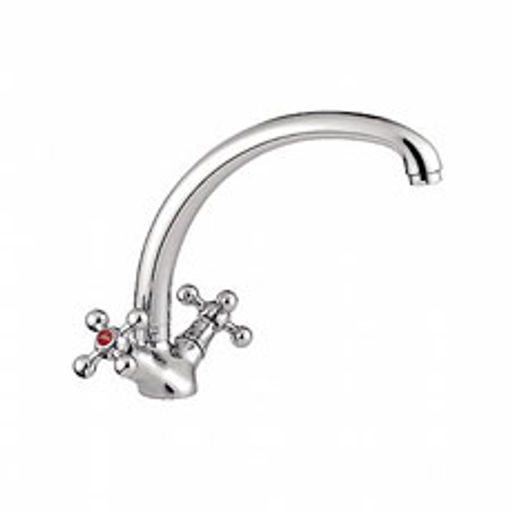 Смеситель для кухни "LEDEME" 1/2" кран-букса керамика (крест.), латунь L4219