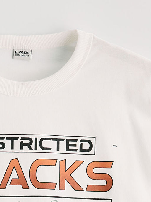 Bisiklet Yaka Bask?l? Erkek ?ocuk Ti??rt