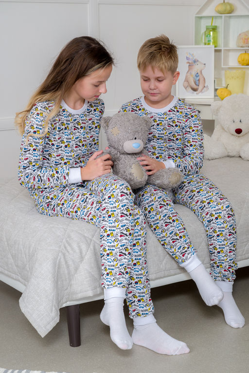 Пижама подростковая из кулирки пенье на манжетах Дрёма графити - Амадэль фото 37