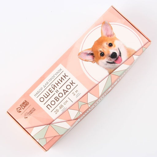 Набор Ромбы, застёжка - фастекс, поводок 2 м и ошейник 28-46 см - Пушистое счастье фото 3