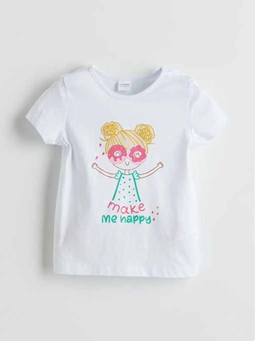 Bisiklet Yaka Bask?l? K?z ?ocuk Pijama ?st