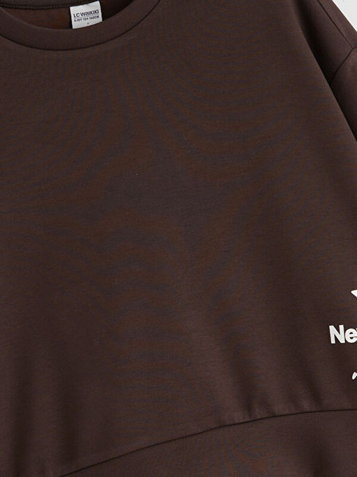 Bisiklet Yaka New York Bask?l? K?z ?ocuk Soft Touch Sweatshirt