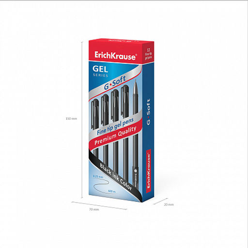 Цена за 12 шт. Ручка гелевая ErichKrause G-Soft Stick Classic 0.38, цвет чернил синий (в коробке по 12 шт.)  фото 10
