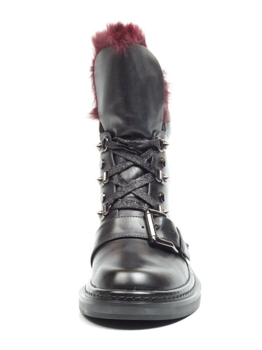 01-H001-3637-N380K BLACK Ботинки демисезонные женские (натуральная кожа, байка)