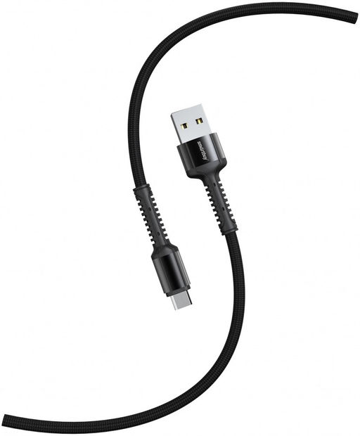 Кабель microUSB - USB, 1 м, "S26", В КОРОБКЕ (iK-12-S26b) "Smartbuy", черный, 3А