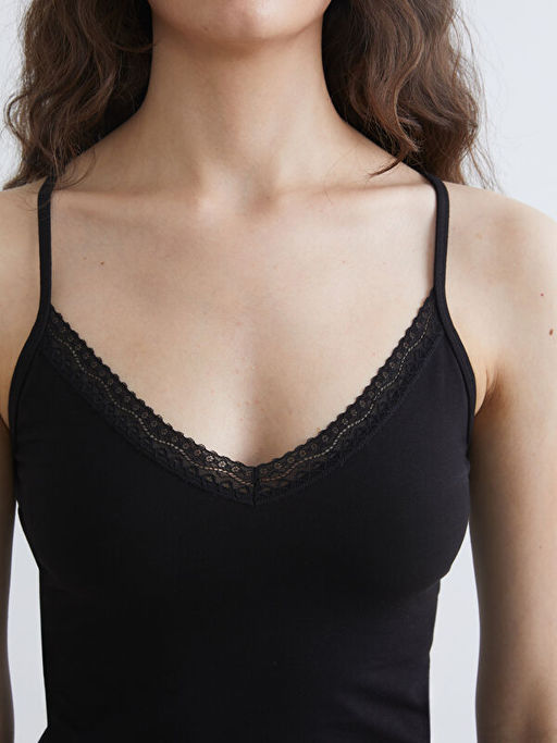 V Yaka Dantel Detayl? ?p Ask?l? Kad?n Atlet