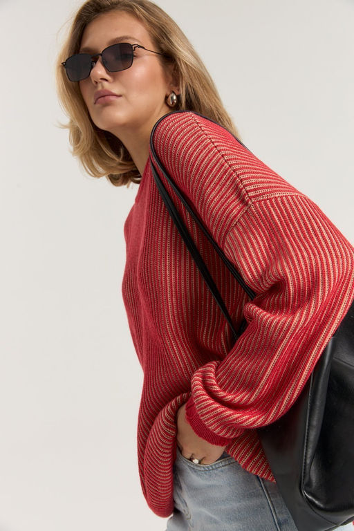 Джемпер женский вязаный Line красный
