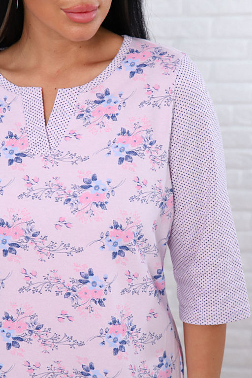 Сорочка теплая, футер с начесом, розовый (939-1) - Плиона фото 11