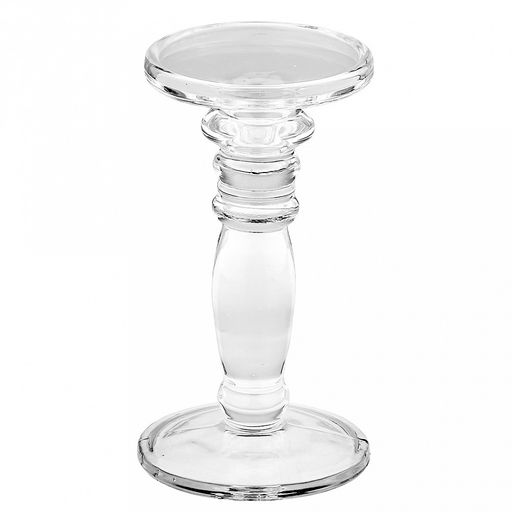 Подсвечник стеклянный "Жозе" h20,5см, чаша д10,5см, h3см, основание 11,1см, в коробке (Китай)