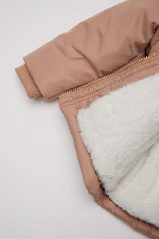 Водонепроницаемое пальто с капюшоном для маленьких девочек - Defacto фото 4