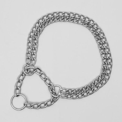 Ошейник - полуудавка металлический двухрядный, 50 см, толщина проволоки 2,5 мм - Пижон фото 4