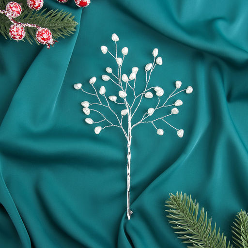 Цена за 2 шт. Новогодняя ветка декоративная «Зимнее волшебство. Хрустальная сказка», пластик, 17 см, сердечки  фото 2