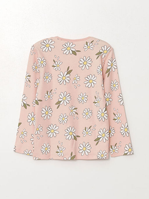 Bisiklet Yaka Uzun Kollu ?i?ekli K?z Bebek Pijama Tak?m?