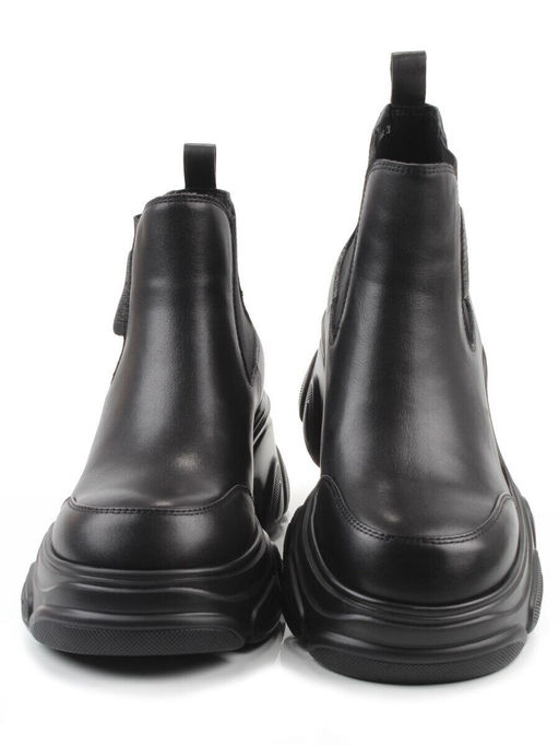 01-H23B-40A BLACK Ботинки демисезонные женские (натуральная кожа, байка)