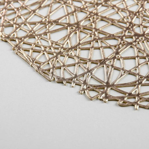 Набор салфеток сервировочных на стол Доляна Паутинка, d=38 см, 4 шт, цвет золотой  фото 5