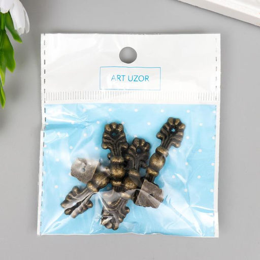 Цена за 5 шт. Ручка для шкатулки металл Классика бронза 4,2х1,3 см - Арт узор фото 6