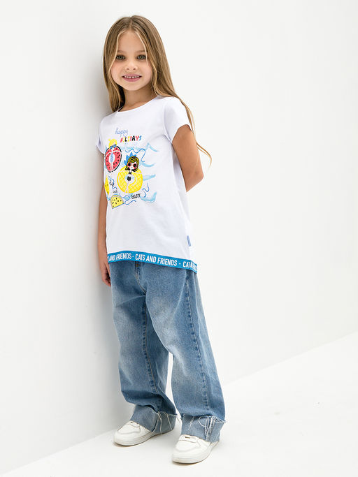 Белая футболка для девочки с принтом - Kogankids фото 8