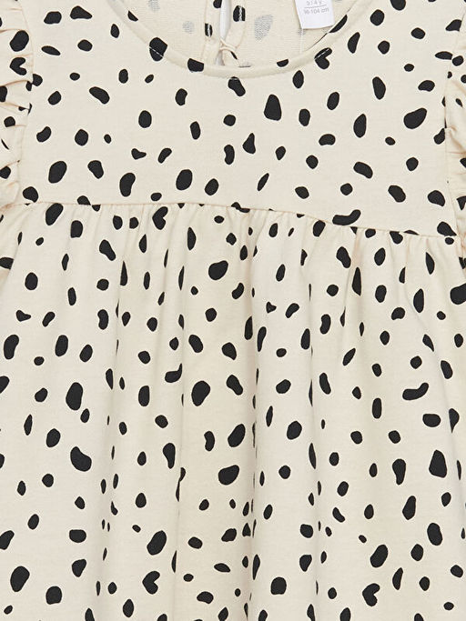 Bisiklet Yaka Uzun Kollu Bask?l? K?z ?ocuk Elbise - Waikiki фото 2