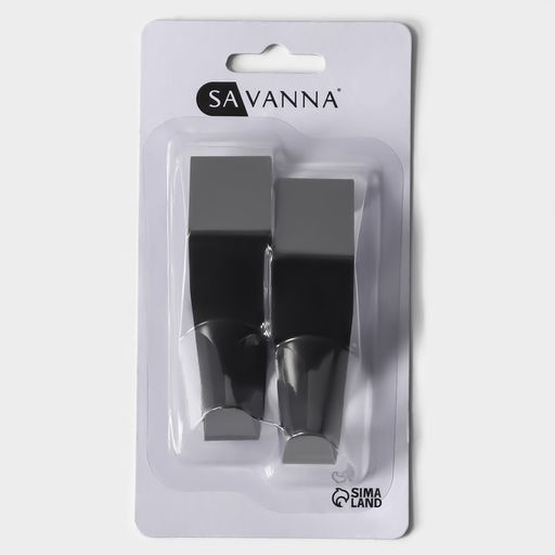 Цена за 2 шт. Крючки надверные SAVANNA Black Loft, 2 шт, металл, 4,362,5, цвет чёрный  фото 4