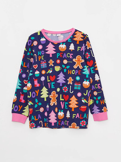 Bisiklet Yaka Desenli Uzun Kollu Polar K?z ?ocuk Pijama Tak?m? - Waikiki фото 2