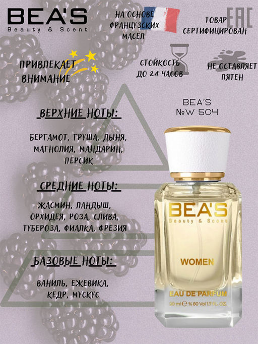 Парфюм Beas 50 ml W 504 women  фото 6
