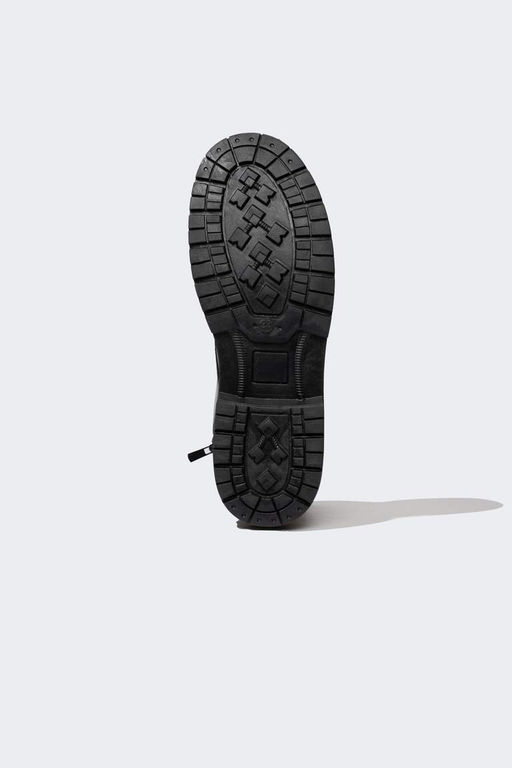 Мужские ботинки из искусственной кожи на толстой подошве со шнуровкой и молнией - Defacto фото 5