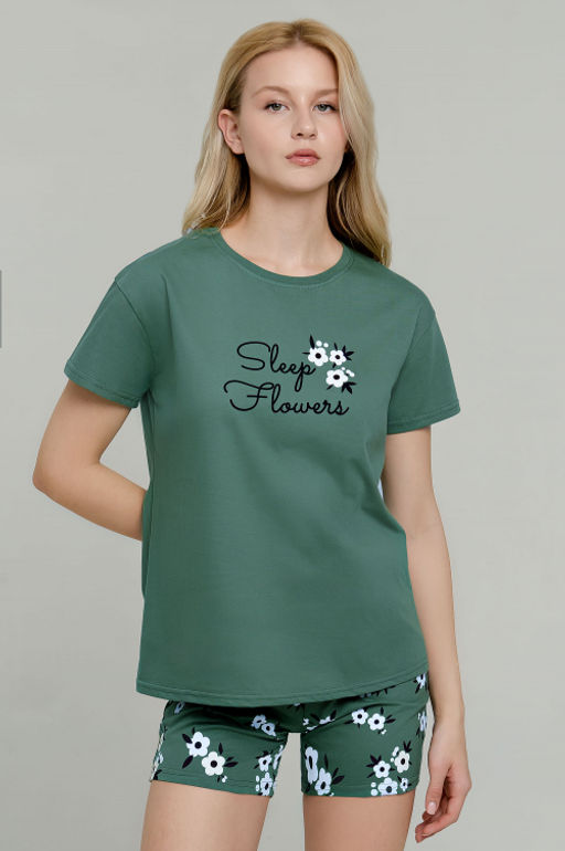 Арт. 9160 Пижама с шортами 42-50 (5 шт) Цвет:хаки - Калинка фото 5