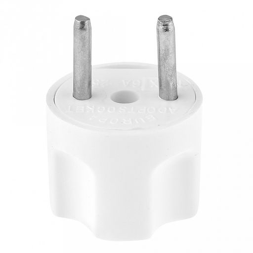 Переходник 16А 4,5х3,5х3см, круглой формы, с тремя отверстиями, пластик/металл, белый (Россия)