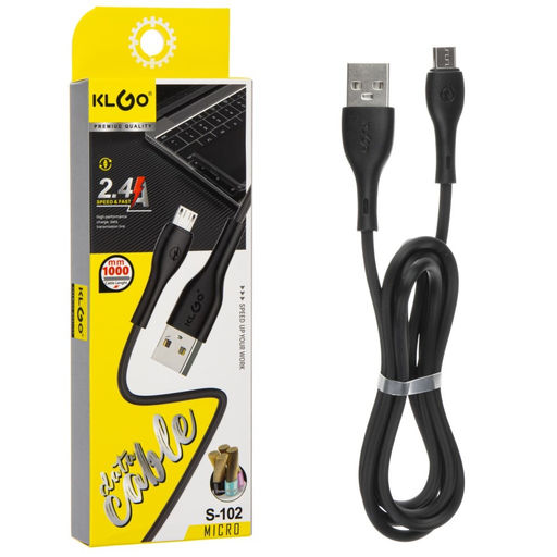 Кабель microUSB - USB, 1 м, в коробке (S-102) черный, 2.4А