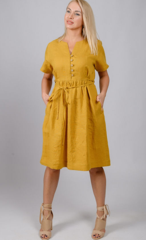 100% лен Комфортное платье на любую фигуру - Новый лен фото 12