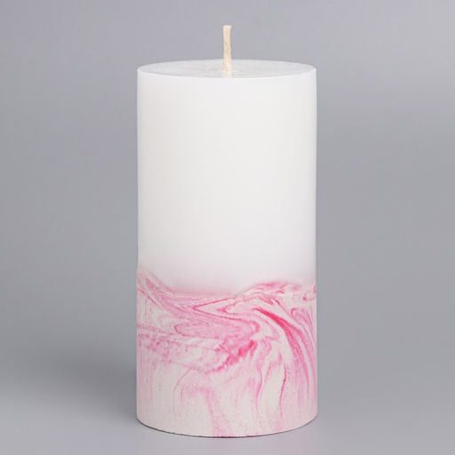Свеча - цилиндр с бетоном, 5×10 см, бело-розовая