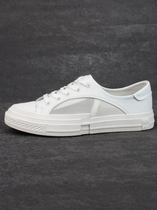 05-PDXL46-1 WHITE Кроссовки женские (натуральная кожа)