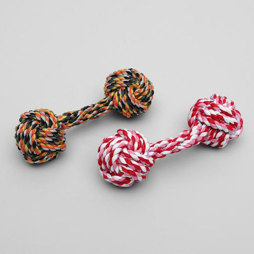 Игрушка тренировочная канатная Гантель, 180 г, микс цветов - Пижон фото 3