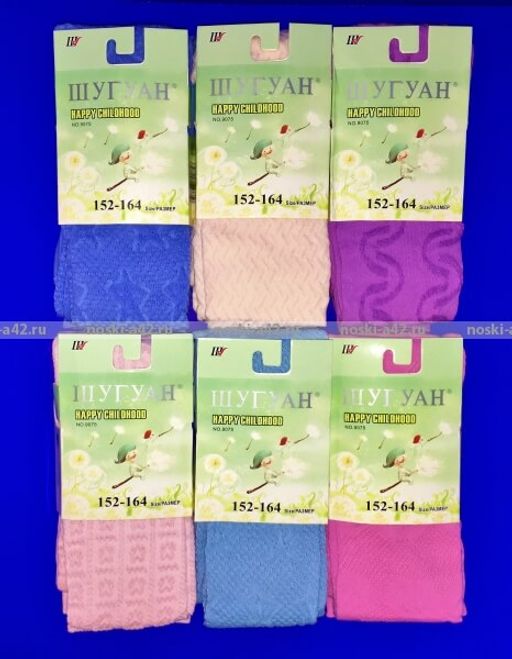 Цена за 6 шт. Шугуан колготки детские ажурные цветные 86-92  фото 5