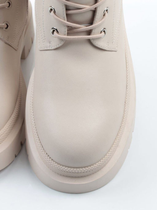 04-PAS70-2Z LT. BEIGE Ботинки зимние женские (натуральная кожа, 100% шерсть)