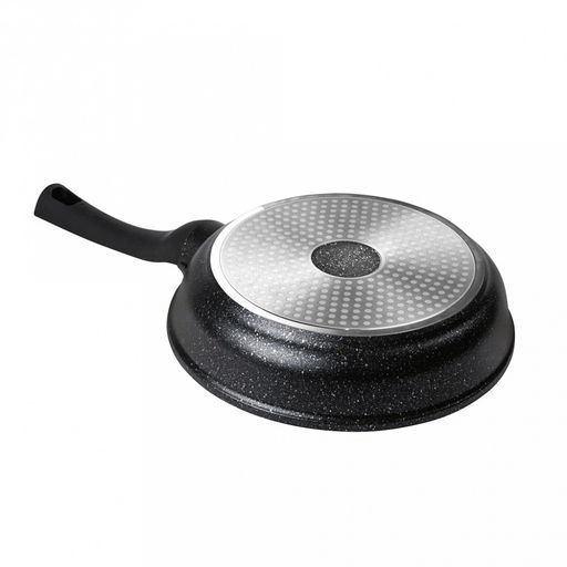 Сковорода с тефлоновым покрытием д22см "Мегаполис Серебро Induction", h5,1см, s0,36-0,4см, ручка из термостойкого пластика (Россия) Подходит для индукционных плит.