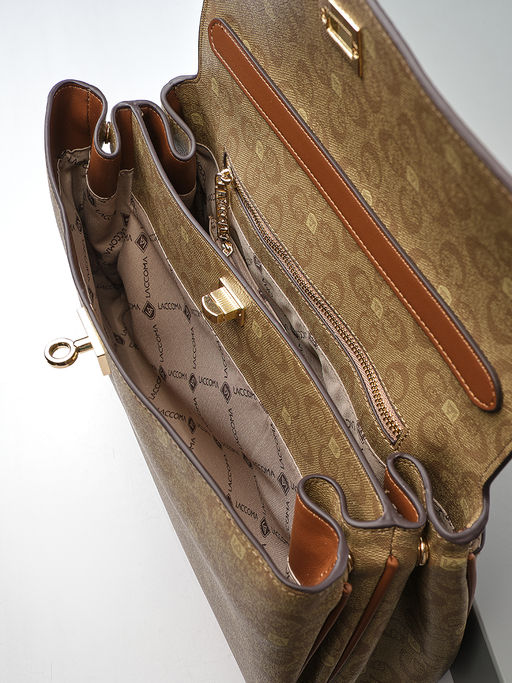 LACCOMA сумка AC697-лагуна темно-бежевый эко кожа хлопок  фото 8