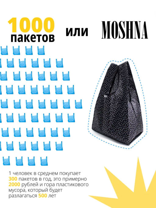 Мод.3, Сумка-майка маленькая Принт (SS3pr). Мелкий горох черно-белый НОВИНКА!!! - Moshna фото 9
