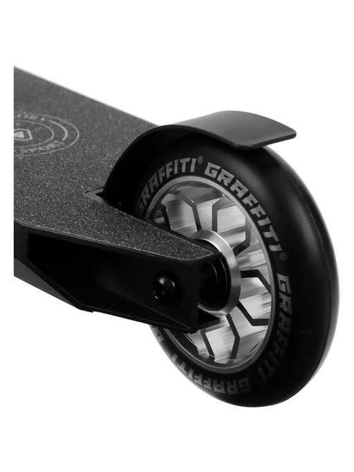 Самокат трюковой GRAFFITI Advanced 24, колёса PU 100 мм, SCS компрессия, ABEC 9 Chrome, чёрный