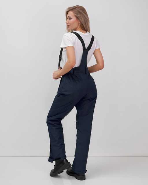 Горнолыжный костюм женский зимний темно-синего цвета 02803TS