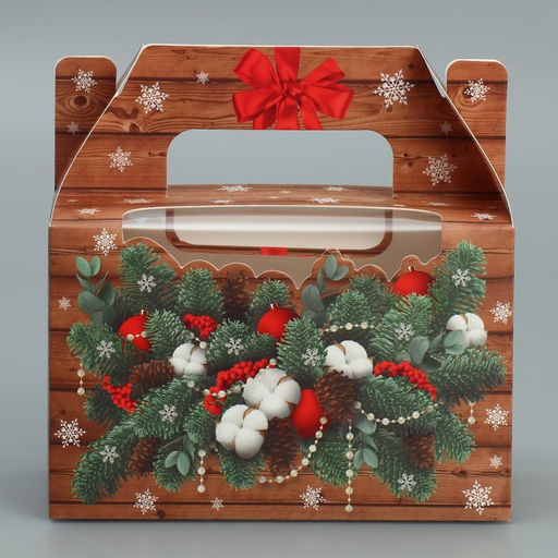 Цена за 5 шт. Коробочка для кексов «Новогодних чудес», 16×10×8 см