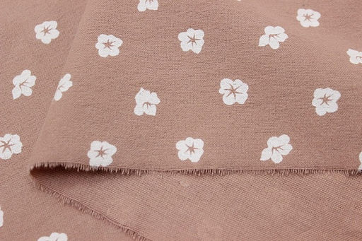 Теплый хлопок Цветочный ряд цв.розовое какао, ш.1.50м, хлопок-100%, 160гр/м.кв - Купава фото 4