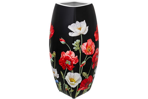 Ваза 3,15 л 12,5*12,5*30 см Маки на черном квадрат, NEW BONE CHINA - Elan gallery фото 5
