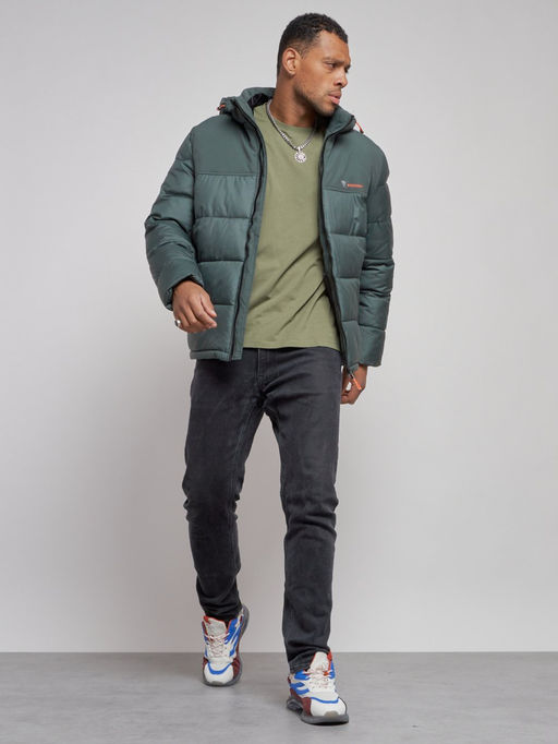 Куртка мужская зимняя с капюшоном спортивная великан цвета хаки 8377Kh - Wonderrman фото 11