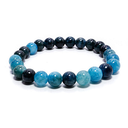 Браслет из камня Синий агат-карьерный рост, налаживание связей, удачные сделки8мм